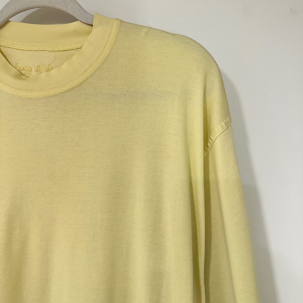 Luca di Marco T-Shirt Mens XL Yellow Mako Cotton Made in Italy Luxury Crew Neck